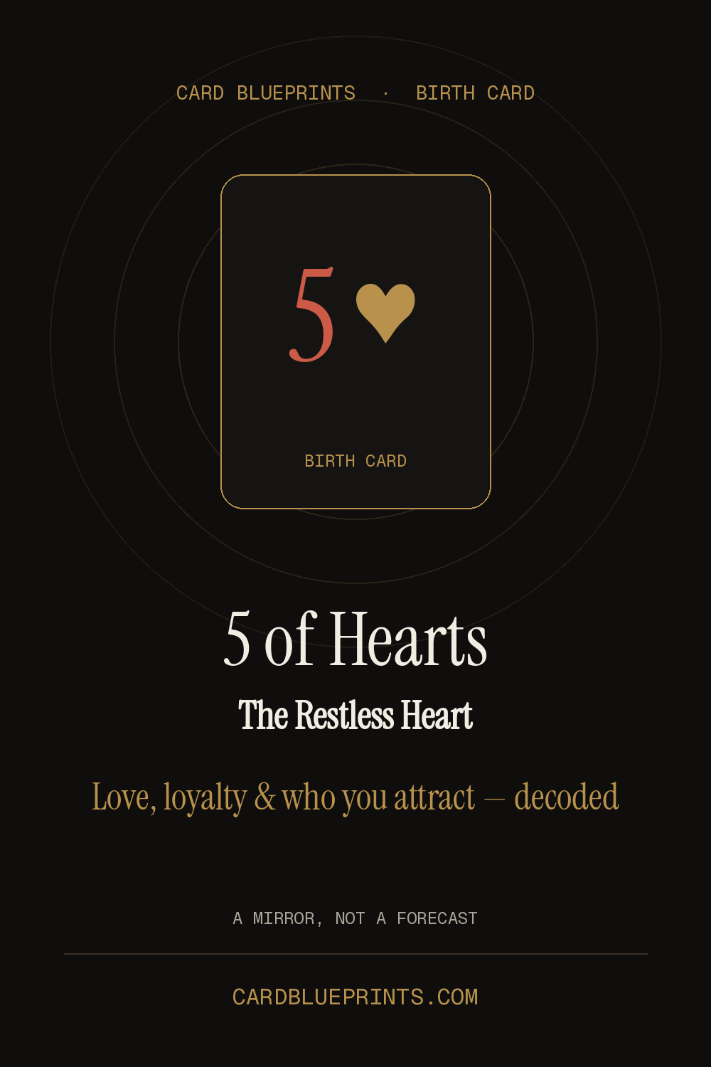 5 of Hearts playing card